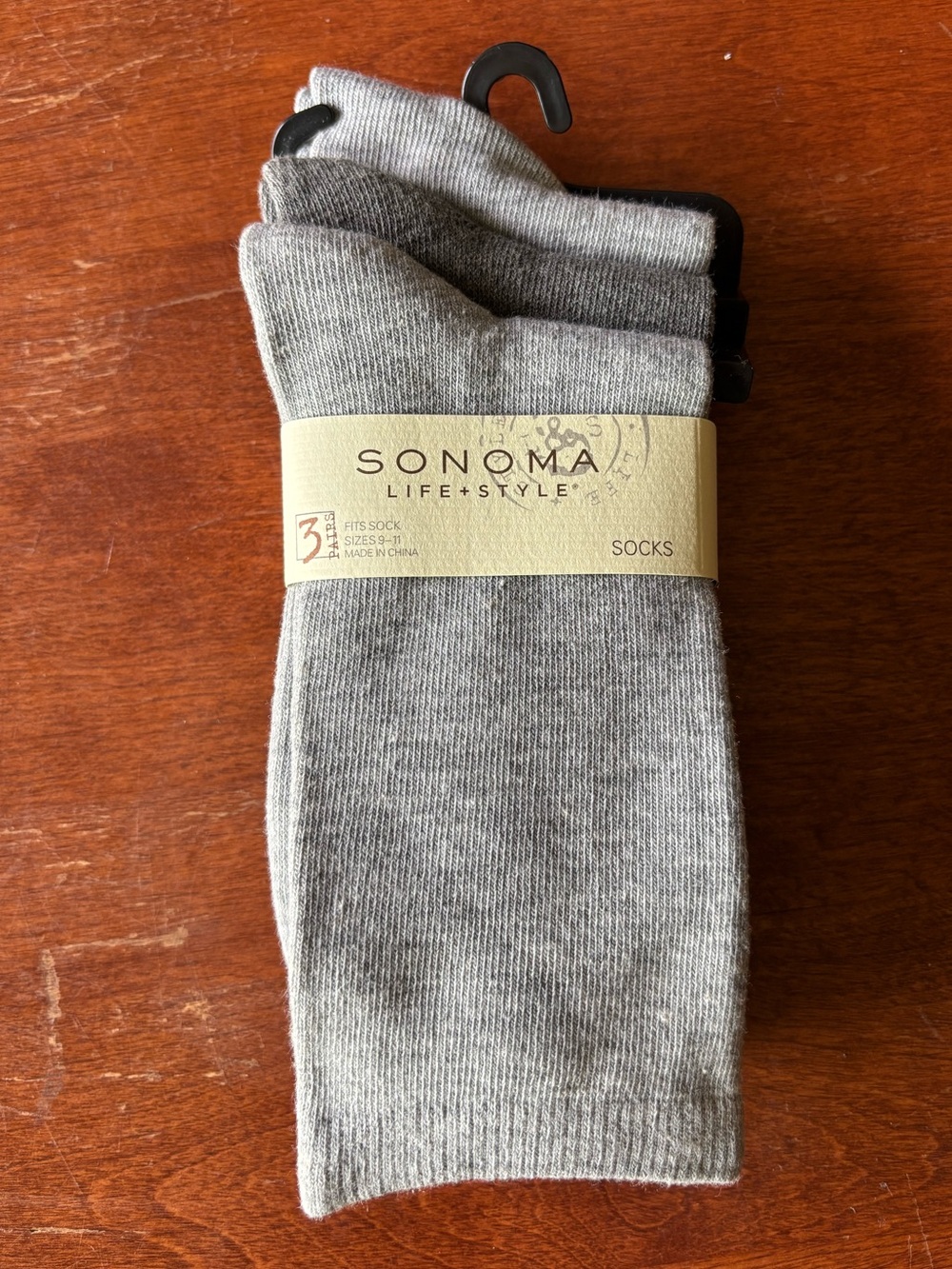 Sonoma Crew Socks In Shades of Grey NWT